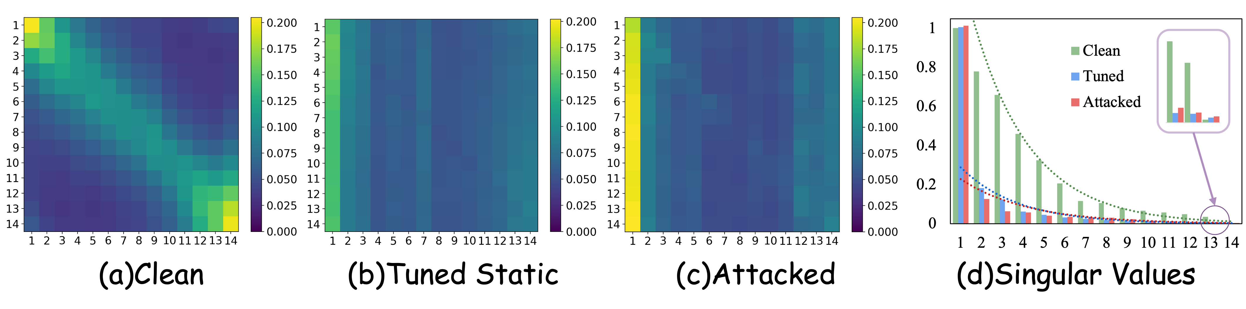 Temporal attention maps and singular value spectrum analysis for MEDUSA